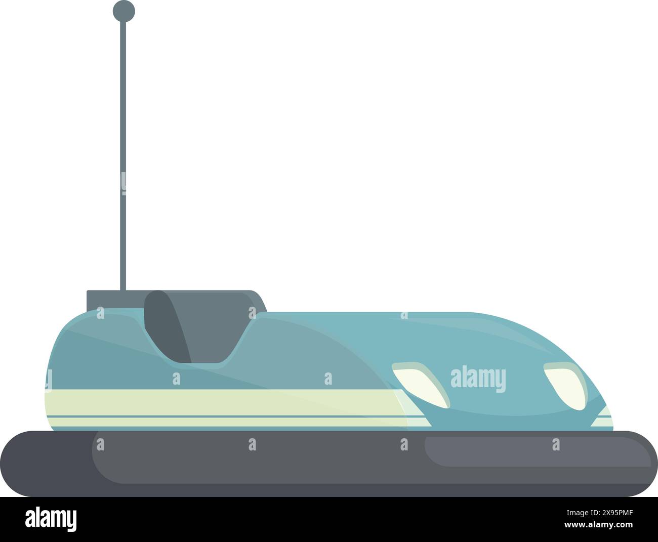 Futuristische urbane Schwebefahrzeug-Vektor-Illustration, die fortschrittliche Technologie, schlankes Design und Null-Emissionen für nachhaltigen und umweltfreundlichen Transport in einer modernen Stadtumgebung zeigt Stock Vektor