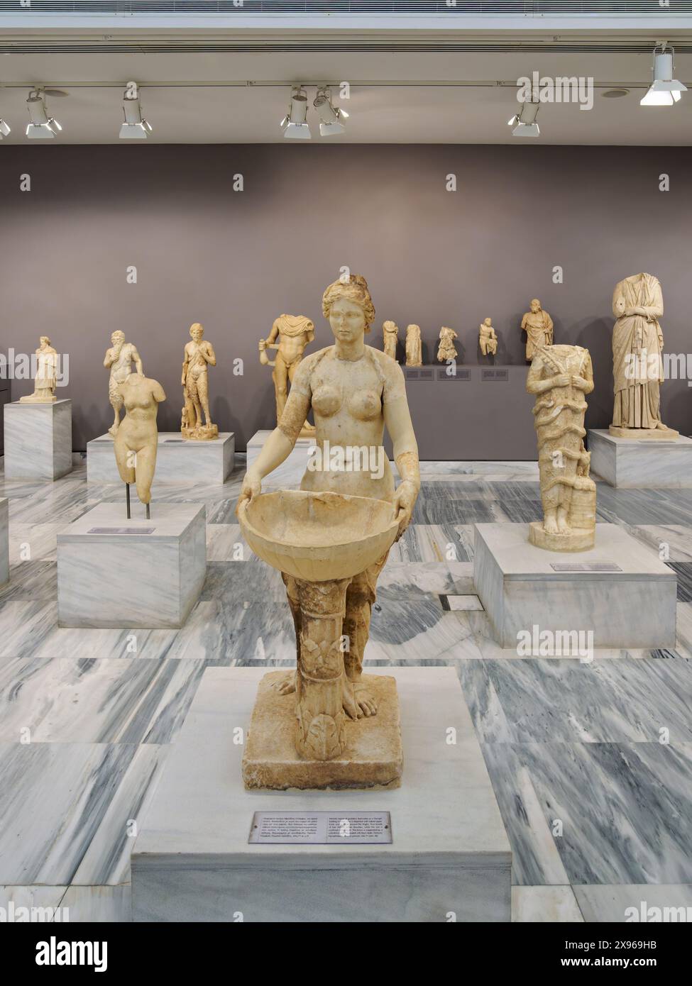 Skulpturen im Archäologischen Museum von Heraklion, Inneres, Stadt Heraklion, Kreta, griechische Inseln, Griechenland, Europa Stockfoto