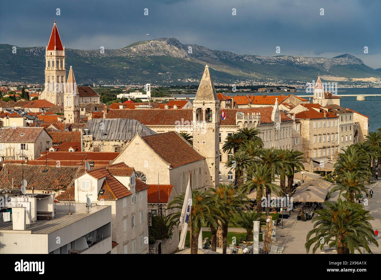 Die Altstadt von Trogir von oben gesehen, Kroatien, Europa | die Altstadt von Trogir von oben gesehen, Kroatien, Europa Stockfoto