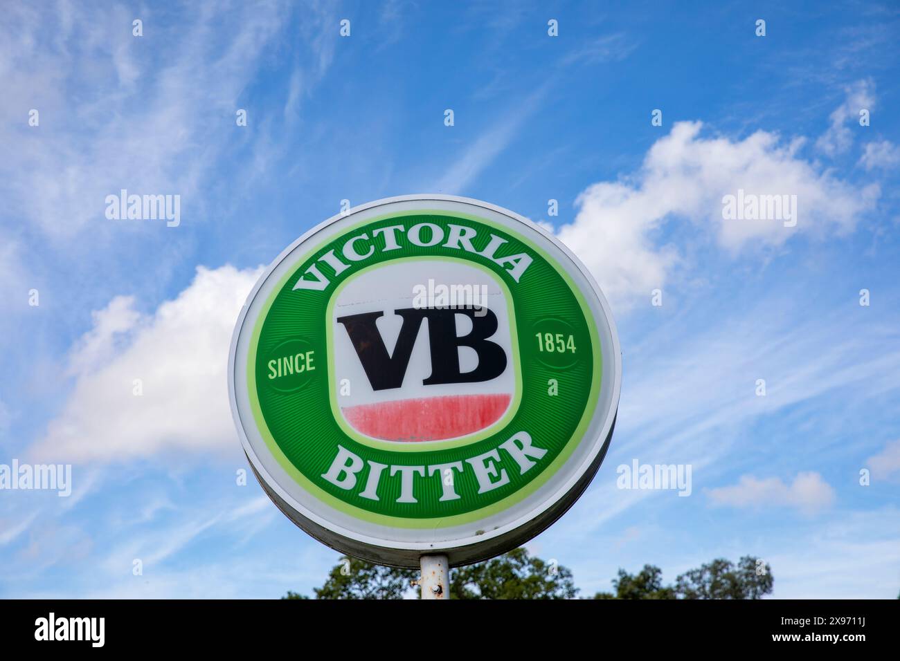 Victoria Bitter VB Beer wurde 1854 in Victoria Australia von Thomas Aitken gegründet, dem schottischen schotten in Bulga, Australien Stockfoto