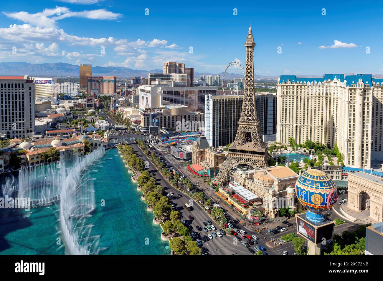 Las Vegas Strip aus der Vogelperspektive Stockfoto