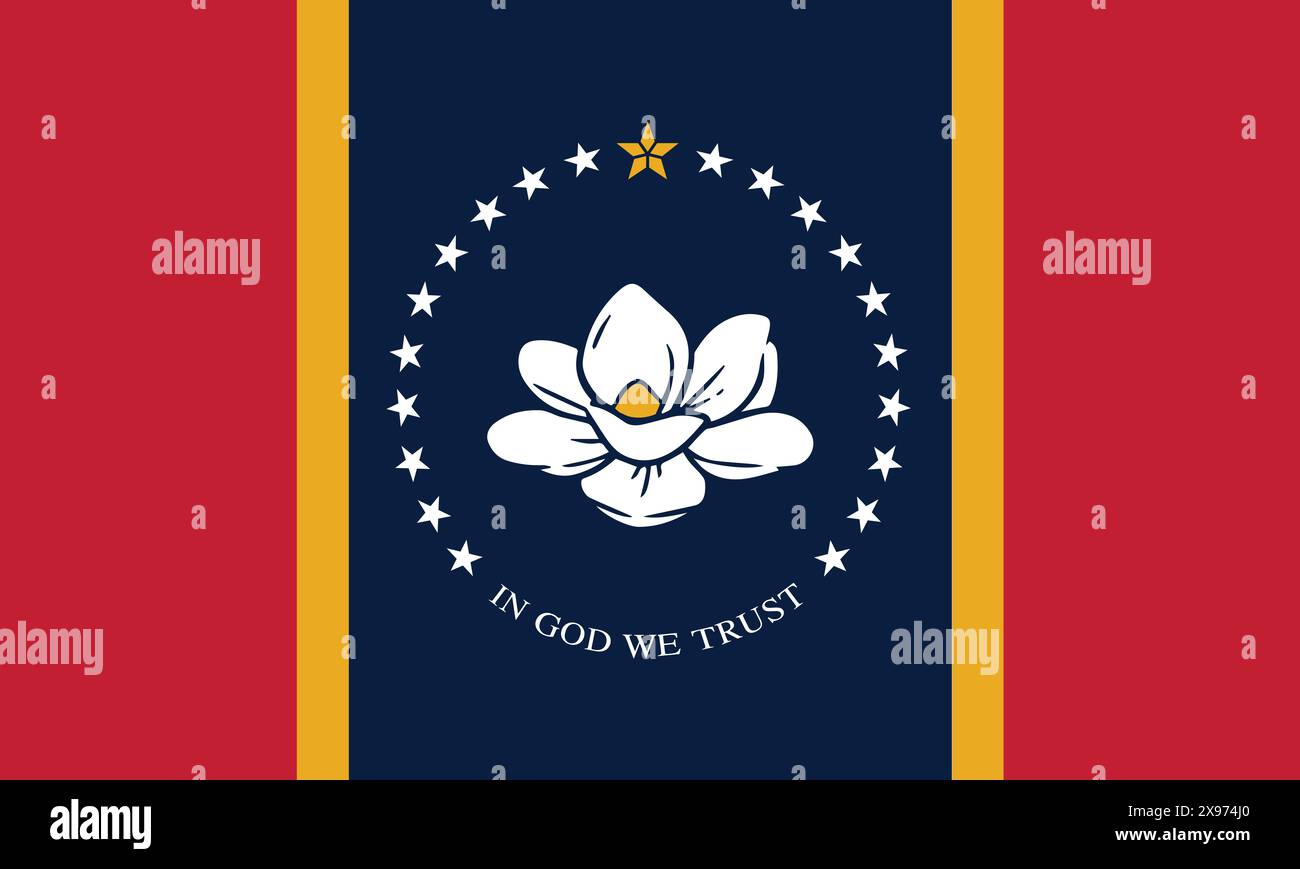 New Mississippi State Flag Official Stockfoto