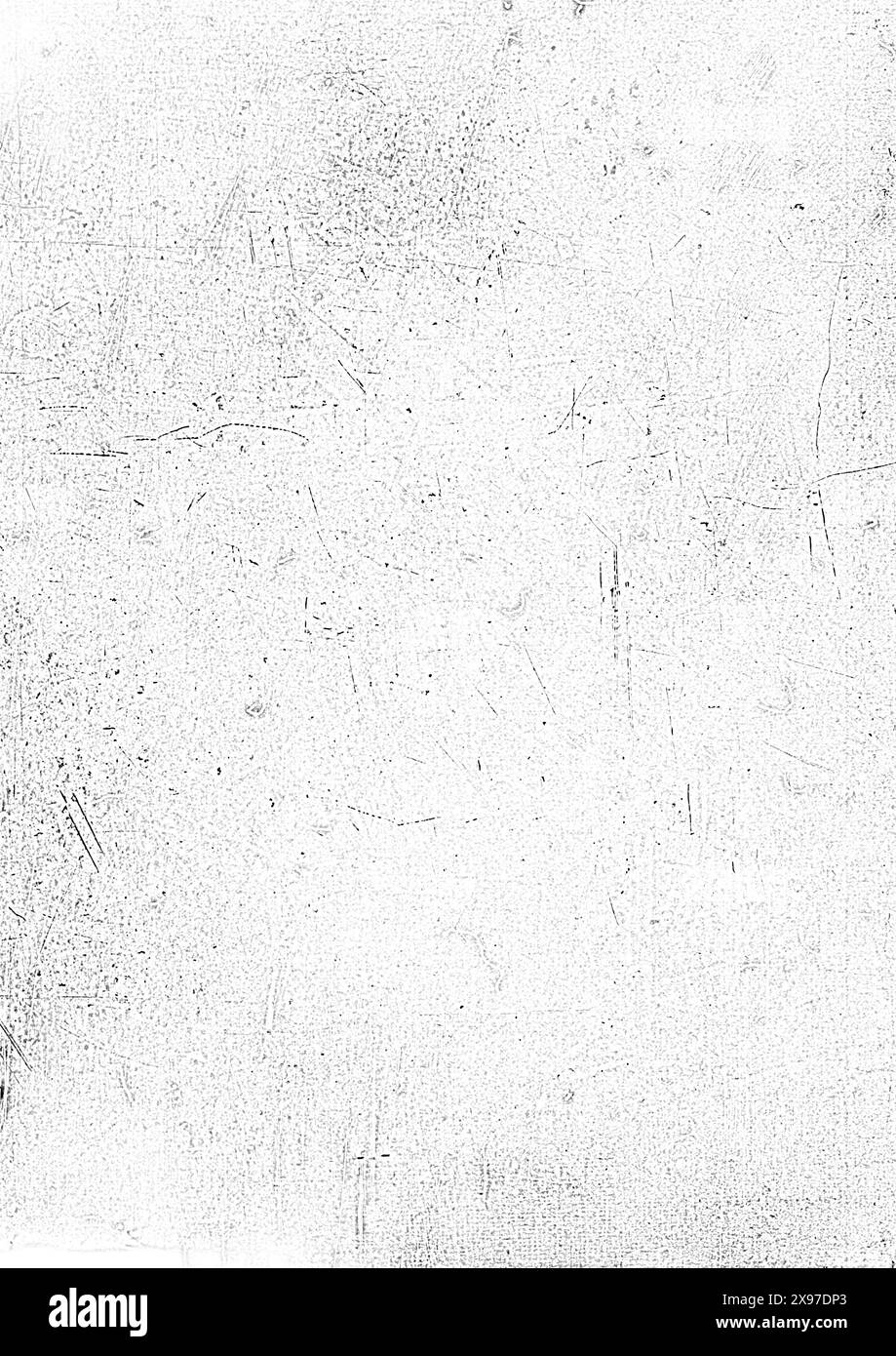 Eine verstörte schwarz-weiße Textur mit Kratzern und rauen Oberflächen, die ein abstraktes Grunge-Erscheinungsbild erzeugt Stockfoto