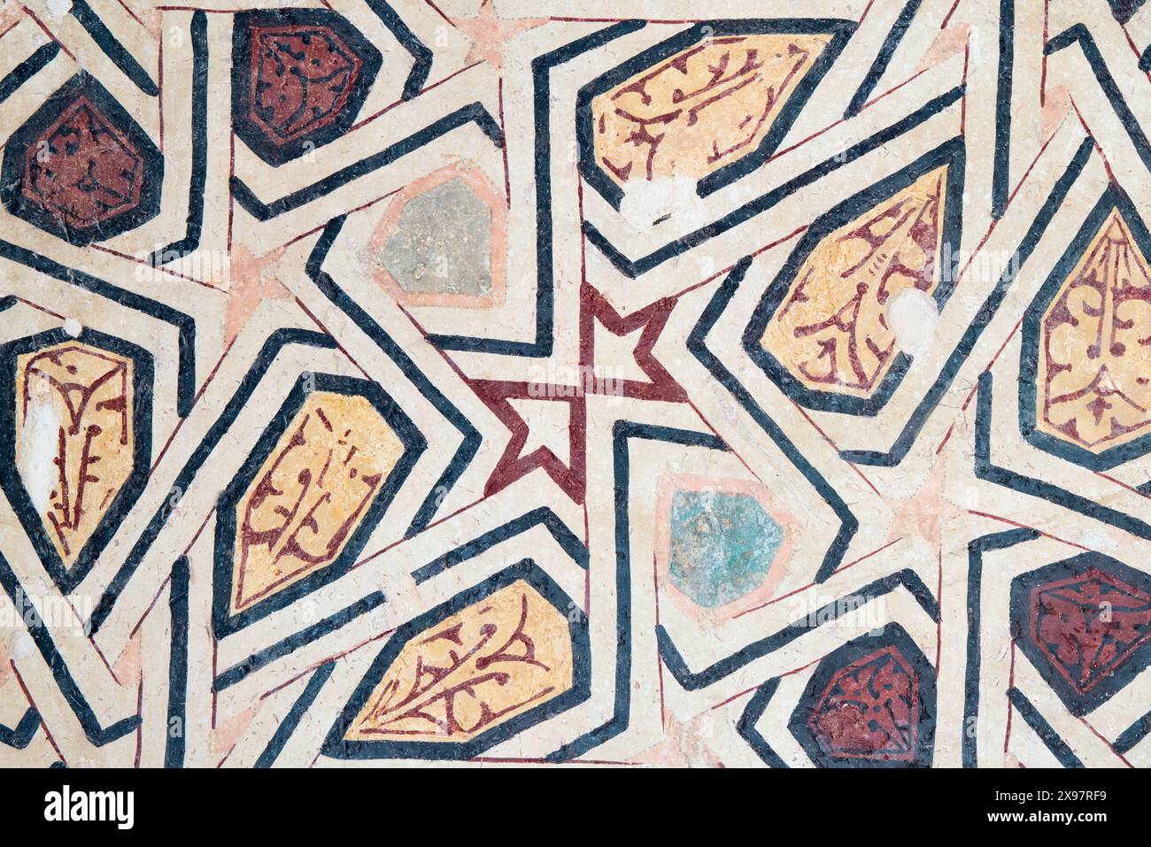 Buntes Mosaik mit abstrakten geometrischen Formen. Stockfoto