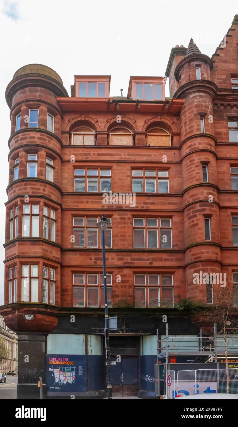 Belfast City Centre ist denkmalgeschütztes Gebäude Scottish Mutual Building geplant für George Best Hotel, wartet aber auf neue Hotelentwicklung Martin Property Group Stockfoto