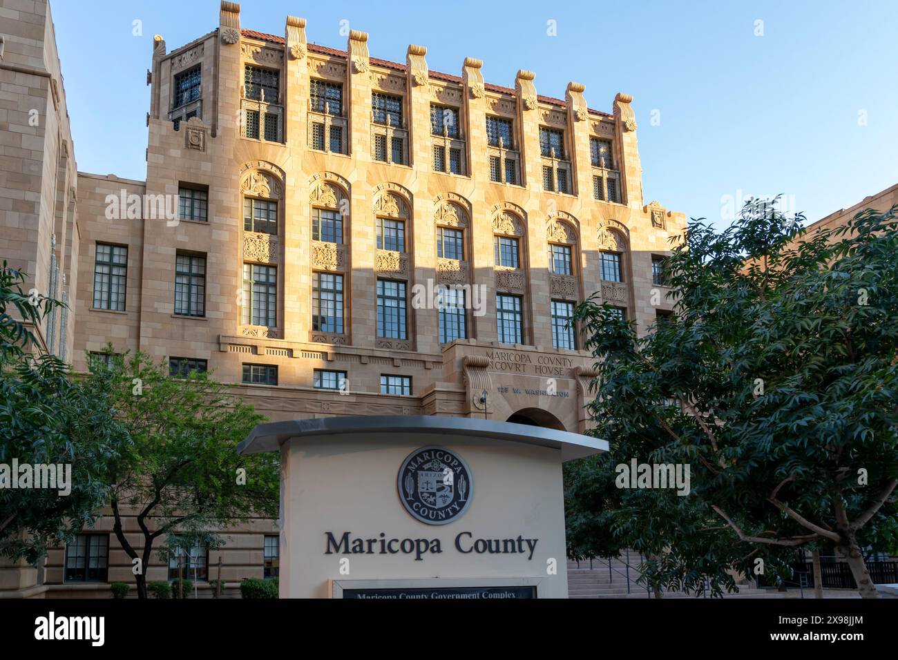 Das Maricopa County Courthouse und das Old Phoenix City Hall, auch bekannt als County-City Administration Building, Stockfoto