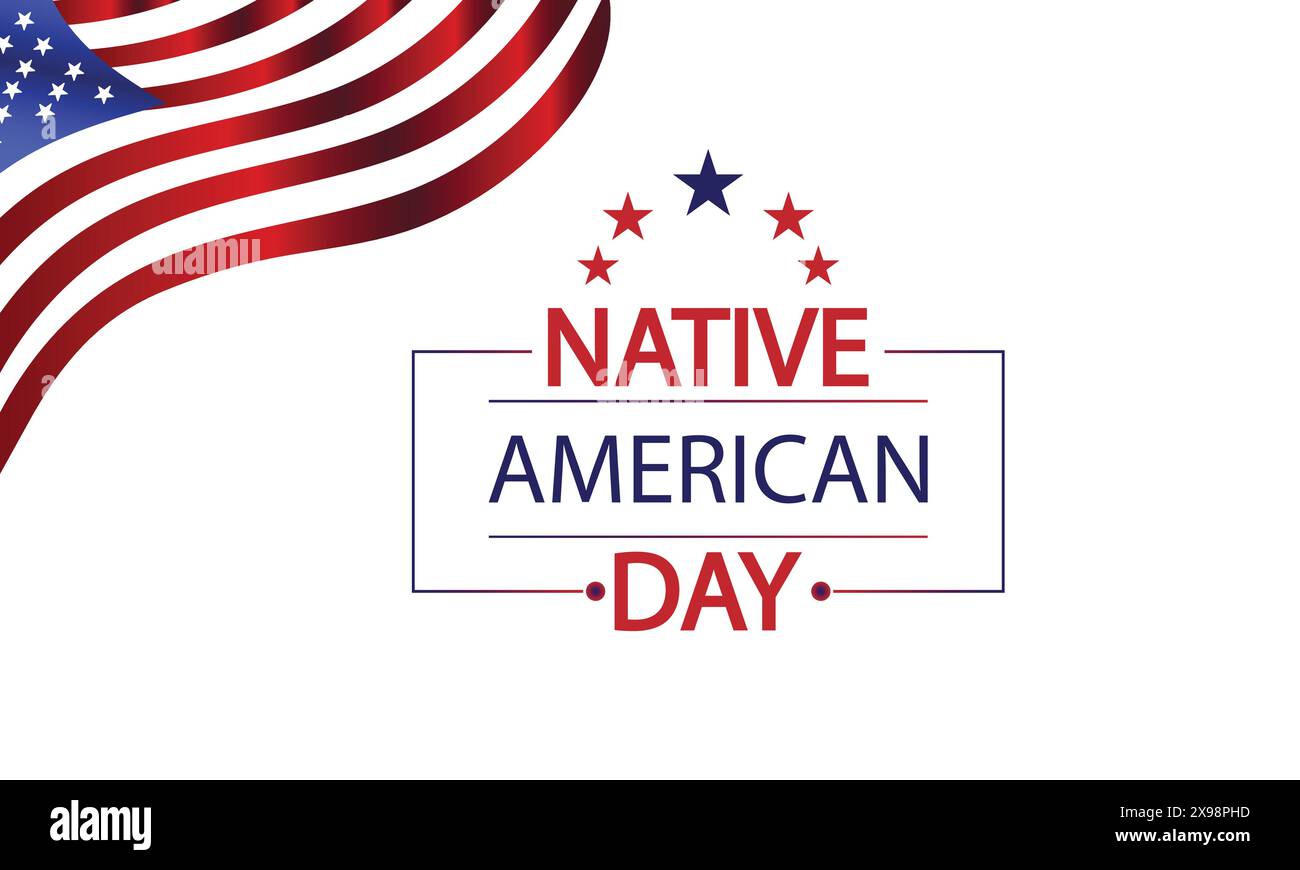 Zu Ehren der amerikanischen Ureinwohner, Die Ein Illustrationsdesign mit Einer US-Flagge auszeichnen Stock Vektor