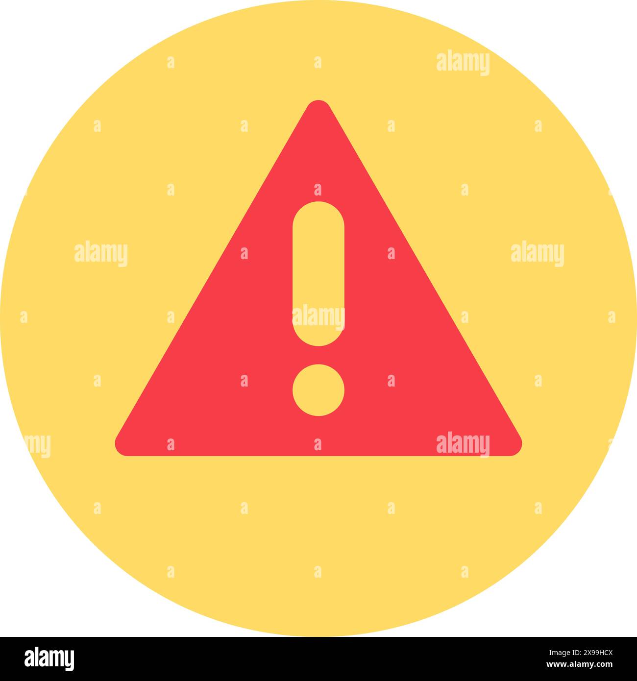 Rotes Warndreieck mit Ausrufezeichen. Gefahrensymbol, Flachelement für den Einkaufsprozess für modernes und Retro-Design. Ein einfaches Farbvektor-Piktogramm ist Stock Vektor