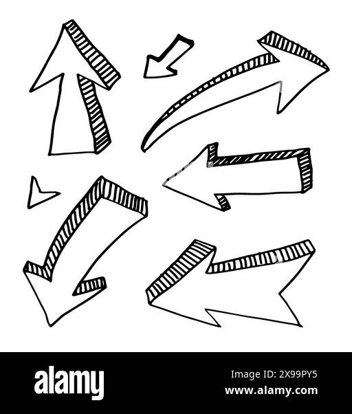 Große Pfeilkritzelei Stock Vektor