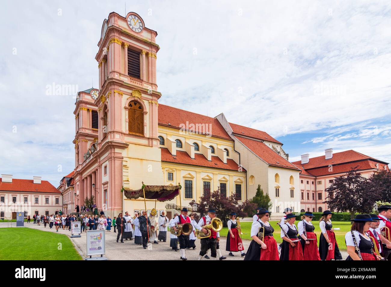 Furth bei Göttweig: Kloster Göttweig, Fronleichnamsprozession in Wachau, Niederösterreich, Österreich Stockfoto