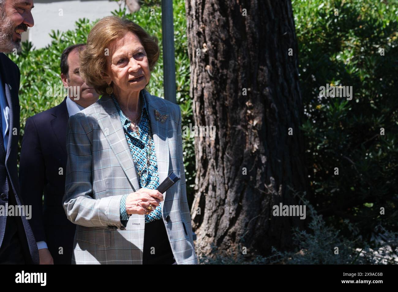Königin Sofia von Spanien führt am 30. Mai 2024 die Verleihung der beiden neuen Pandas des Madrider Zoos in Madrid, Spanien. Stockfoto
