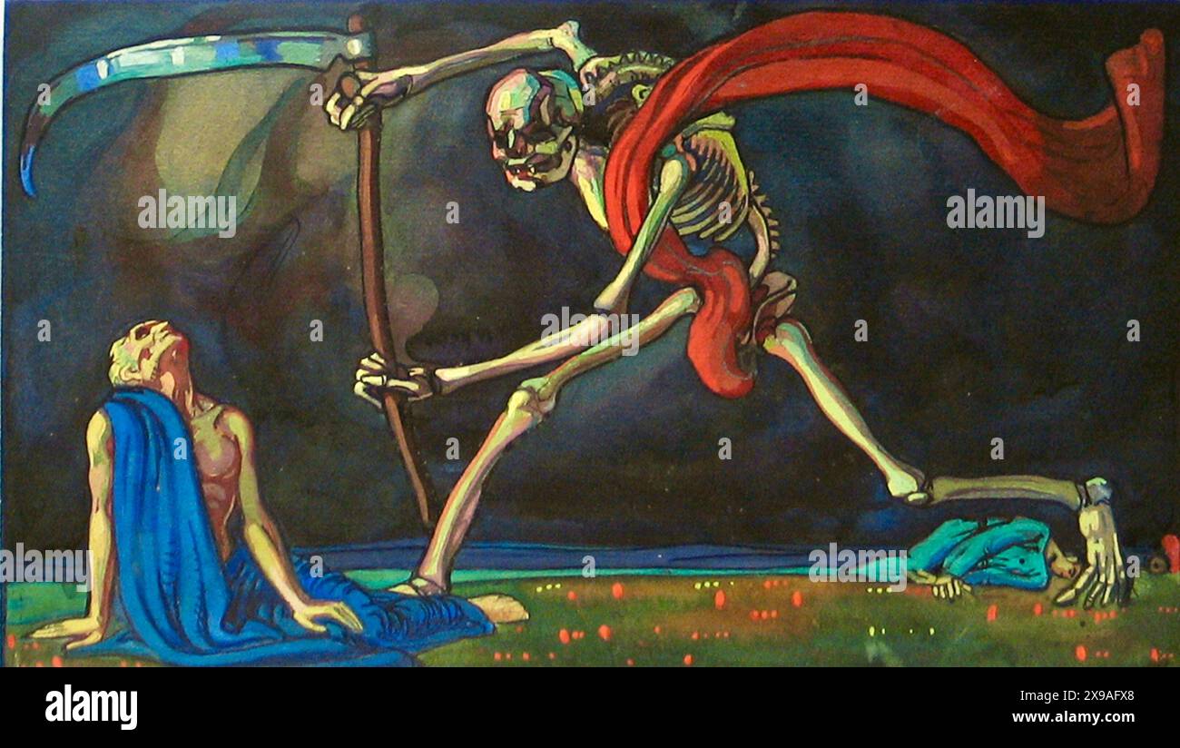 Nikolai Triik - Eine Ernte des Todes (Surma lõikus) um 1911 Stockfoto
