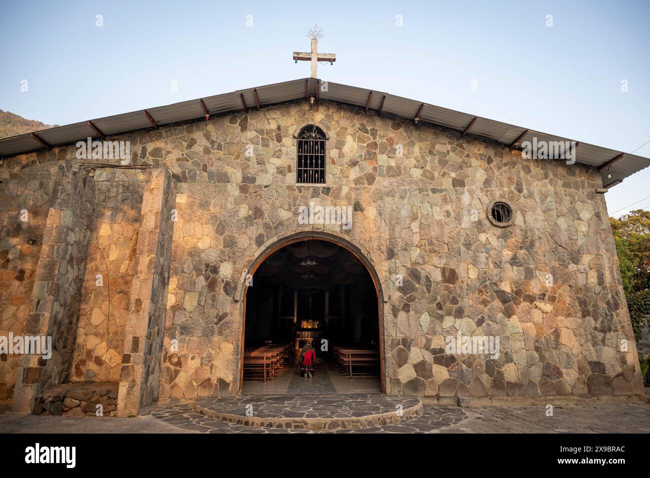 Katholische Kirche, San Marcos La Laguna, Lake Atitlan, Guatemala Stockfoto