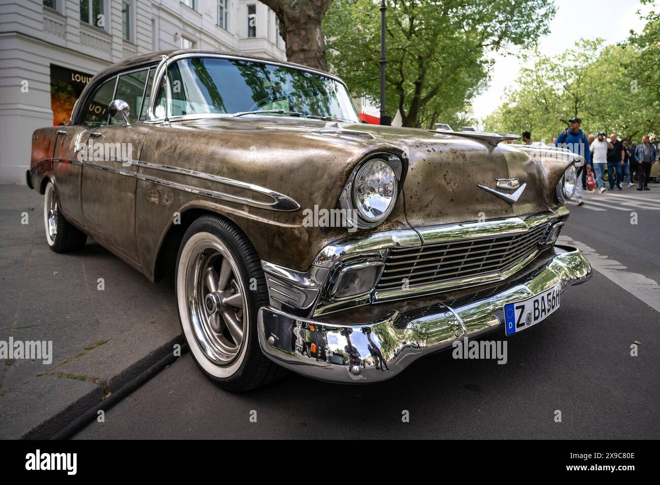 BERLIN - 04. MAI 2024: Der Großwagen Chevrolet Bel Air, 1956. Classic Days Berlin 2024. Stockfoto