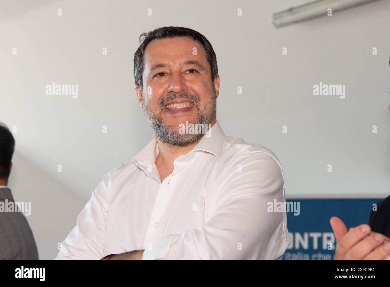 Nachrichten - Matteo Salvini Europawahlen in Catanzaro Matteo Salvini Europawahlen in Catanzaro Europawahlen in Catanzaro, Nachrichten in Catanzaro, Italien, Mai 30 2024 Catanzaro Catanzaro Europawahlen Italien Copyright: XAntonioxMoniacix/xLiveMediax LPN 1379715 Stockfoto