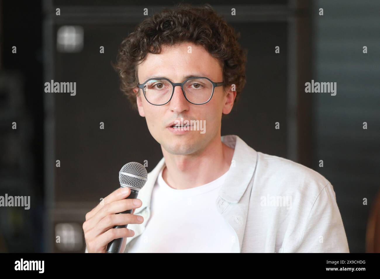 Berlin, Deutschland, 29.05.2024: Station: Digitalmesse re:publica - Tag 3: Leon Beck, Projektkoordination Abriss-Atlas Architects for Future Deutschland e.V. *** Berlin, Deutschland, 29 05 2024 Station Digital Fair re publica Day 3 Leon Beck, Projektkoordination Abriss Atlas Architects for Future Deutschland e V Copyright: XdtsxNachrichtenagenturx dts 38464 Stockfoto