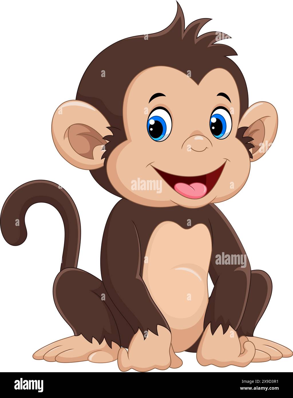 Cartoon nette Baby Affe Vektor Illustration auf weißem Hintergrund Stock Vektor