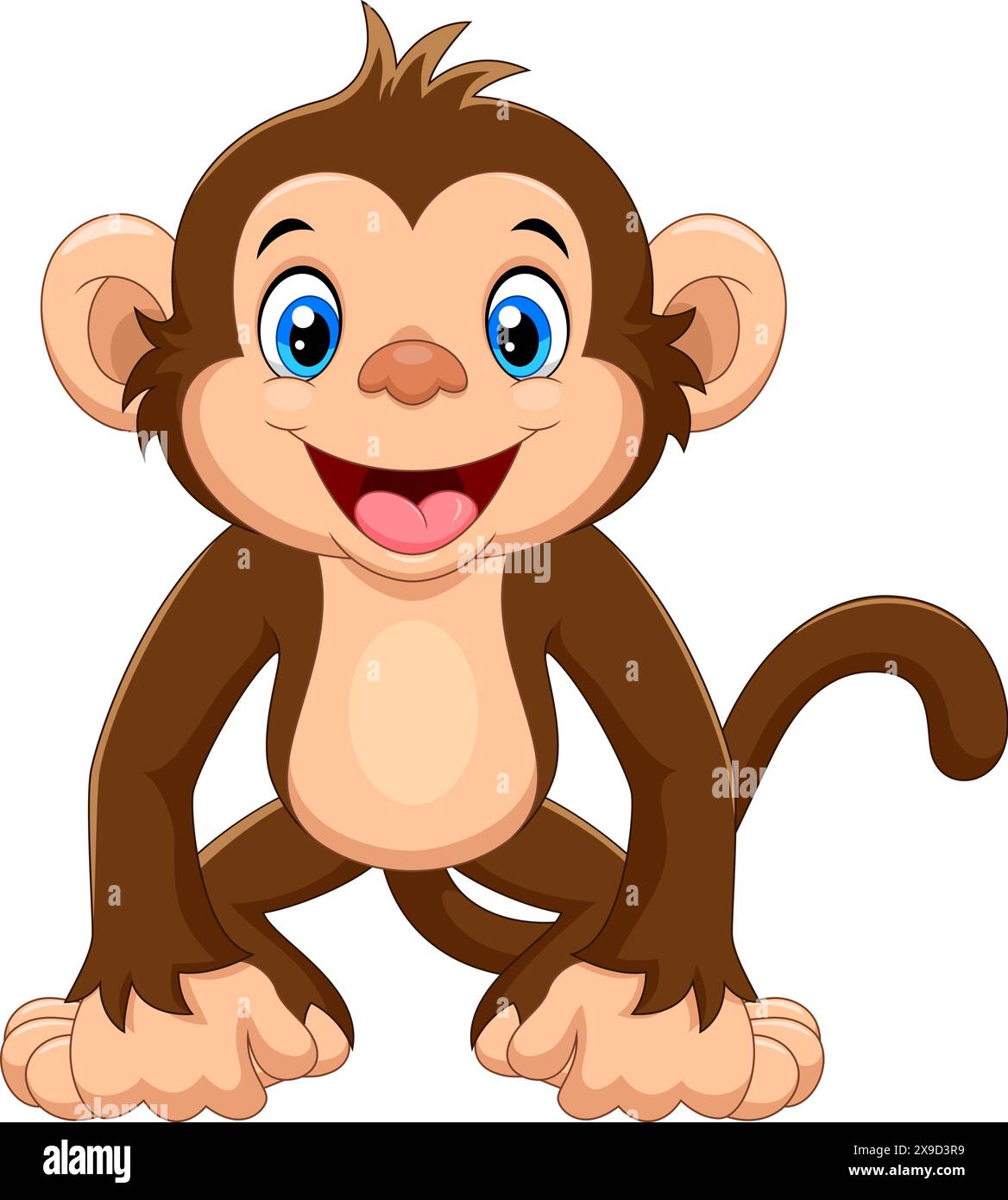 Cartoon nette Baby Affe Vektor Illustration auf weißem Hintergrund Stock Vektor