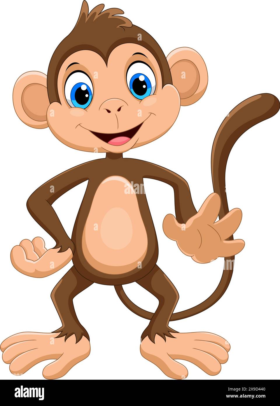 Lustige Affen-Cartoon-Vektor-Illustration auf weißem Hintergrund Stock Vektor