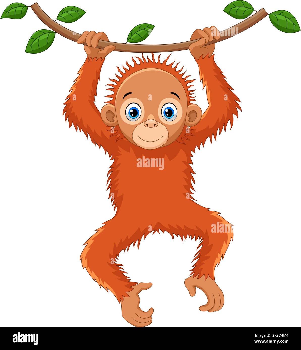 Cartoon nette Baby Affe Vektor Illustration auf weißem Hintergrund Stock Vektor