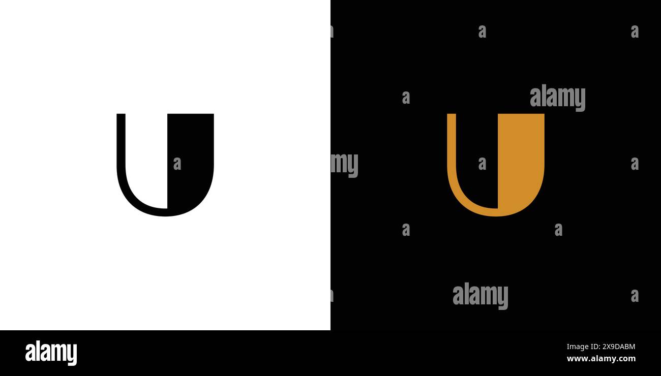Modernes und starkes Logo mit U-Initialen Stock Vektor