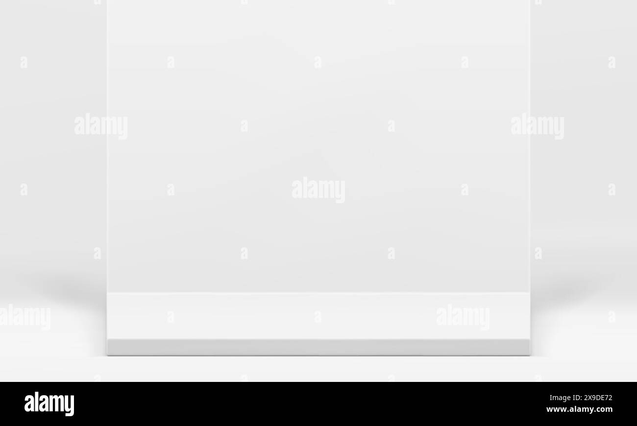 Weißer Sockel 3D quadratische Bühnenwand für Feier Zeremonie Mode minimalistisches Design realistische Vektor-Illustration. Sieger bei der Siegerehrung auf dem Podium Stock Vektor