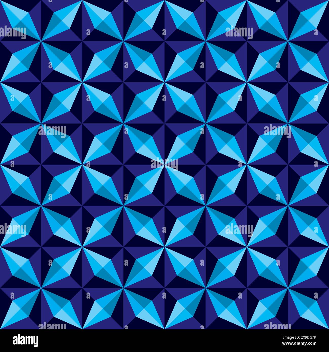 Geometrisches abstraktes Muster mit blauer Farbe. Steinkachel Vektor Stock Vektor