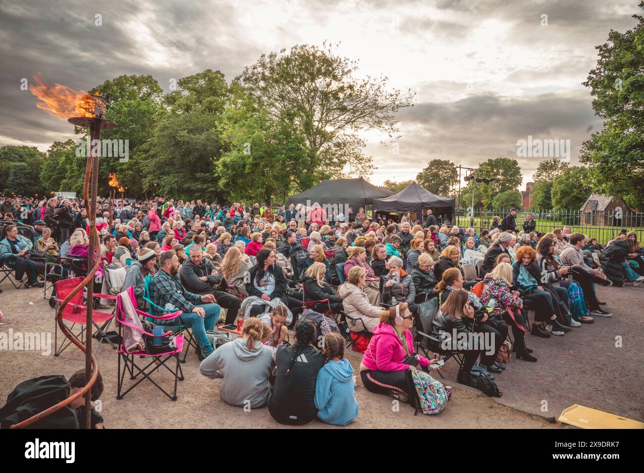 Gaia-Kunstwerke im Birkenhead Park 30.05.24 Stockfoto