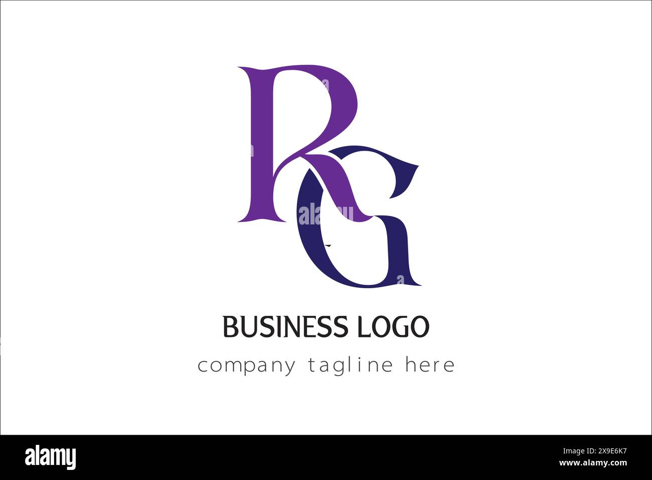 Design mit RG Letter Logo für Unternehmen Stock Vektor