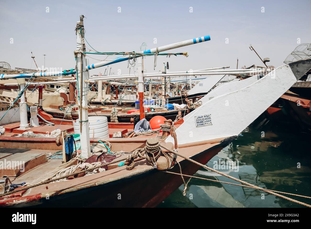 Doha, Katar - 1. Mai 2024: Al-Khor-Fischereihafen im Norden Katars Stockfoto