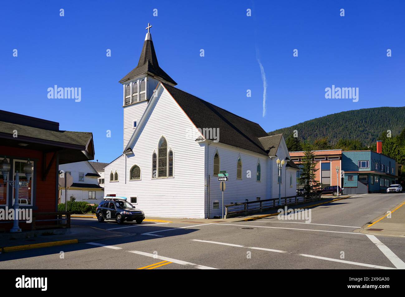 Saint John's Episcopal Church in Ketchikan, der südlichsten Stadt Alaskas, USA Stockfoto