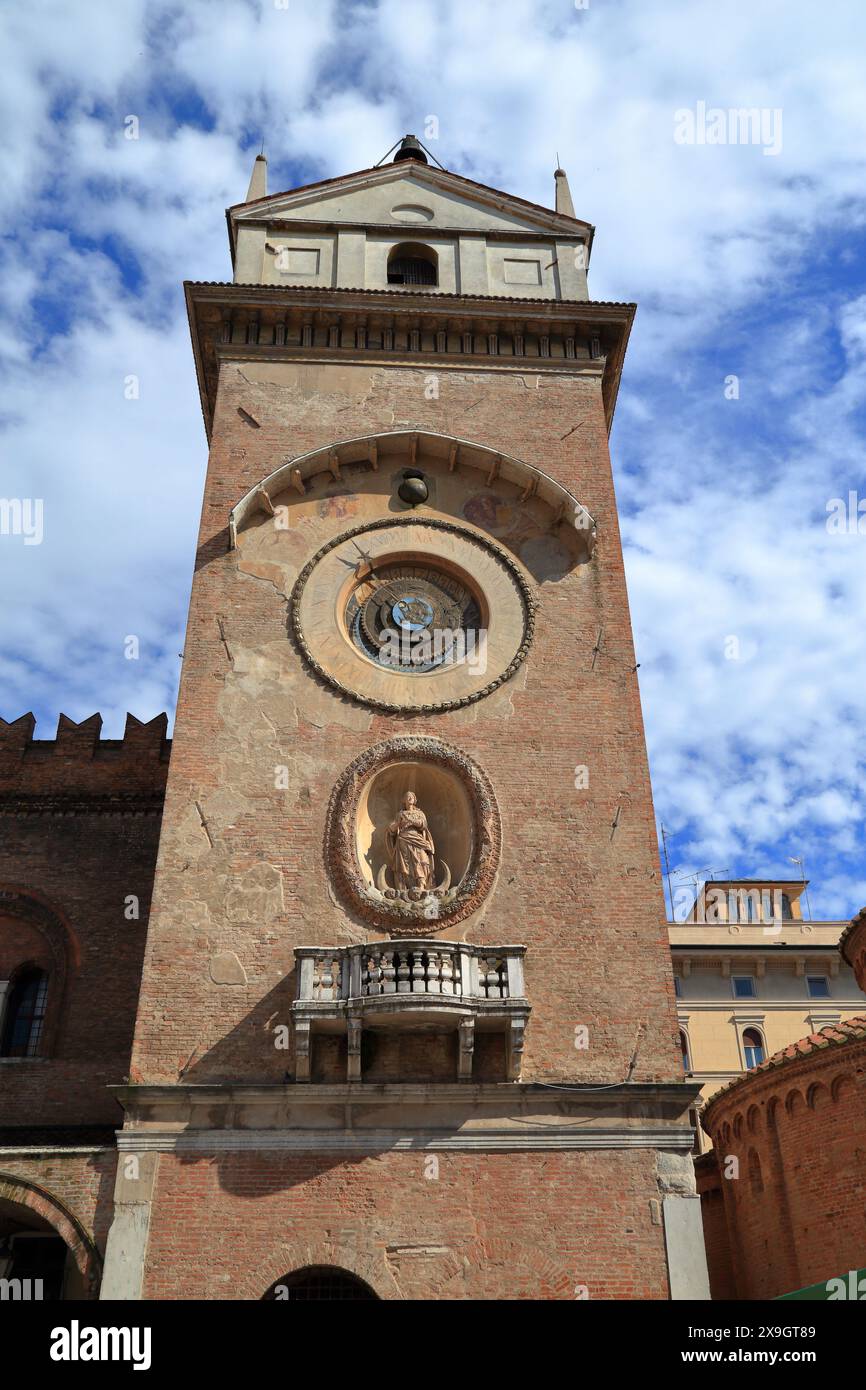 Uhrenturm, Torre dell'Orologio, Mantova, Mantua Italien Stockfoto