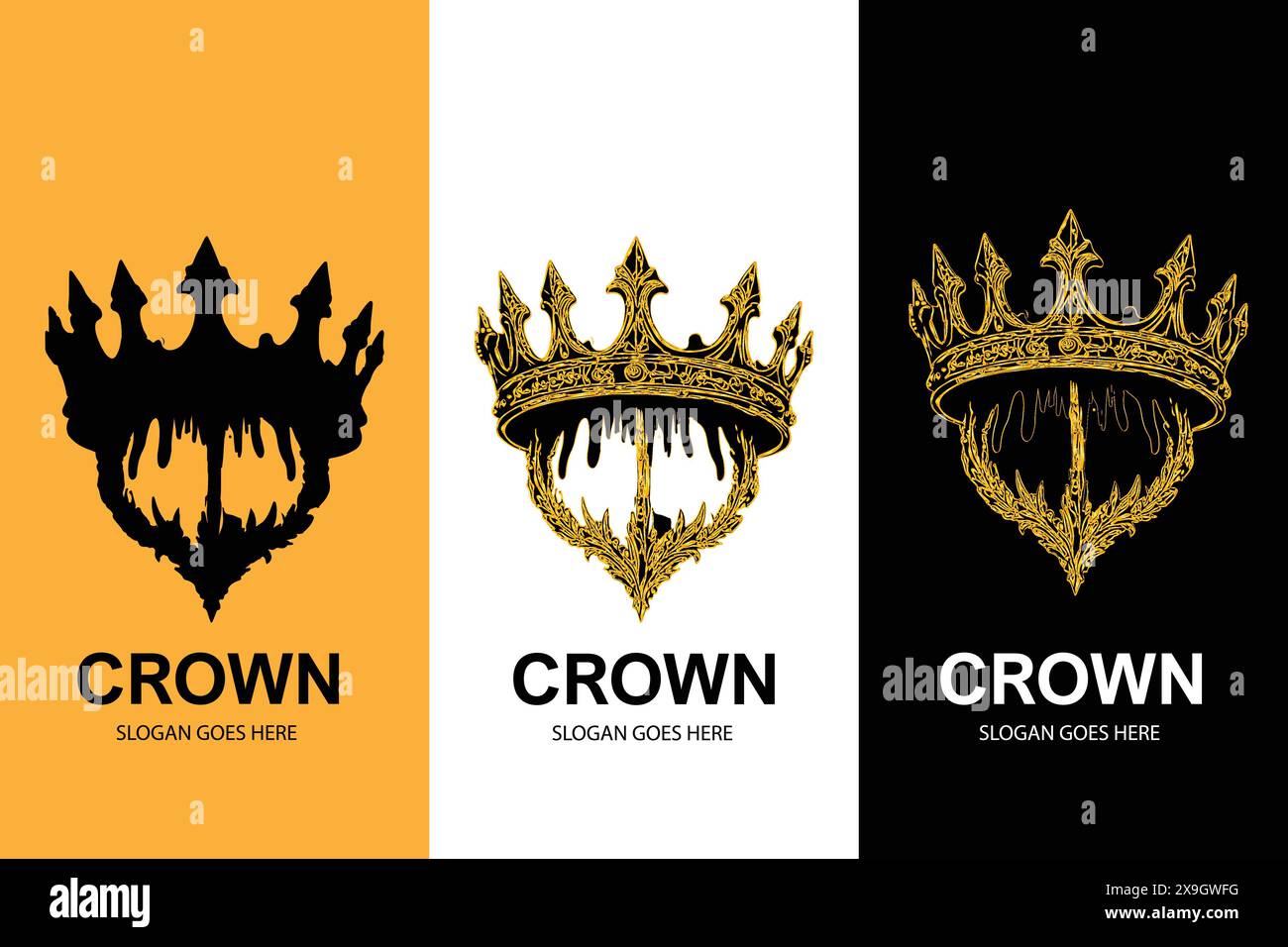 Design mit Illustration des Kronenlogos Stock Vektor
