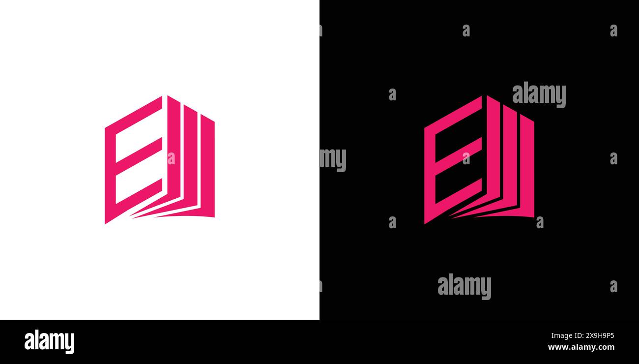 Einzigartiges und modernes E-Book-Logo Stock Vektor