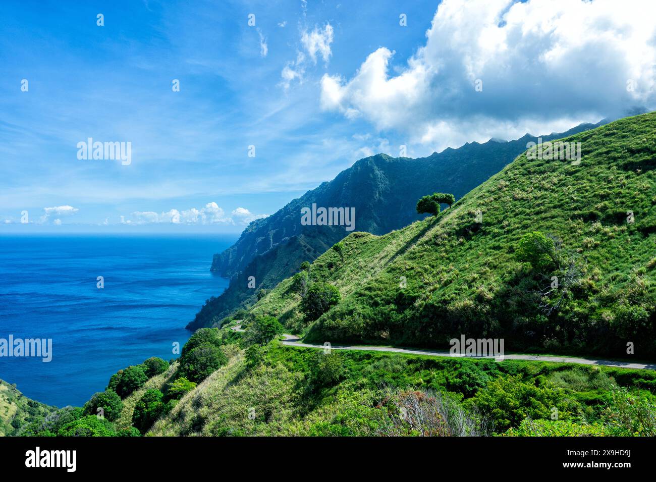 Malerischer Blick auf Fatu IVA, Marquesas-Inseln, Französisch-Polynesien Stockfoto