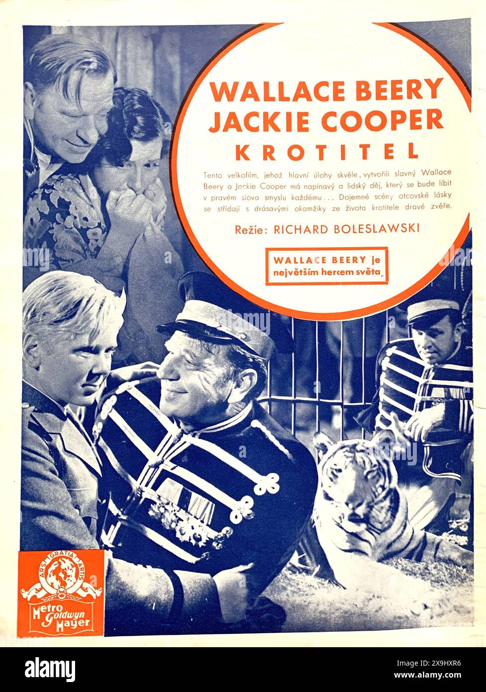 Tschechische Handelsanzeige für WALLACE BEERY JACKIE COOPER und SARA HADEN in O'SHAUGHNESSY's BOY 1935 Regisseur RICHARD BOLESLAWSKI Kameramann James Wong Howe Metro Goldwyn Mayer (MGM) Stockfoto