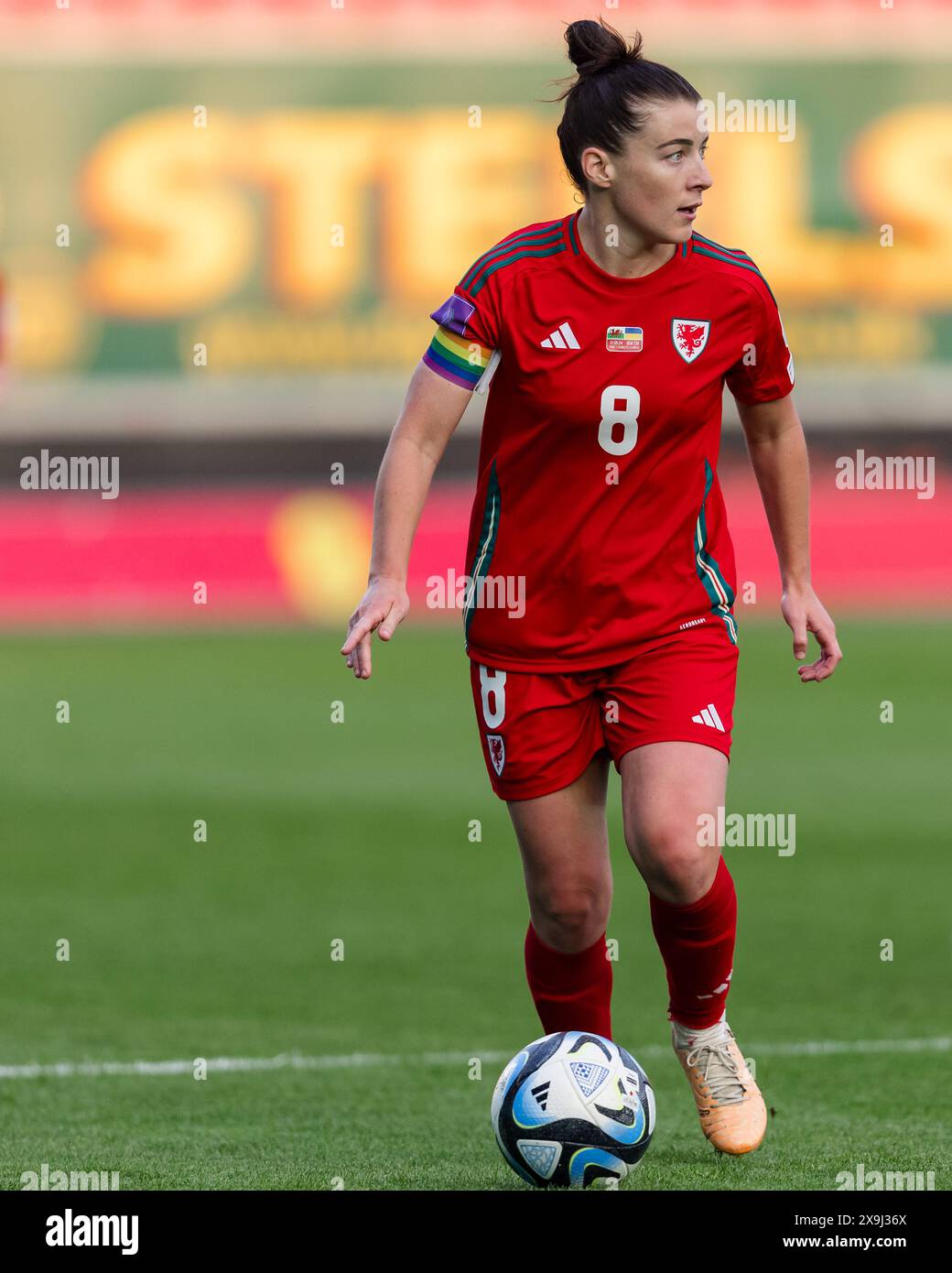 LLANELLI, WALES – 31. MAI 2024: Angharad James aus Wales beim Qualifikationsspiel der UEFA Women’s Euro 2025 in der Liga B zwischen den walisischen Frauen und den ukrainischen Frauen Stockfoto