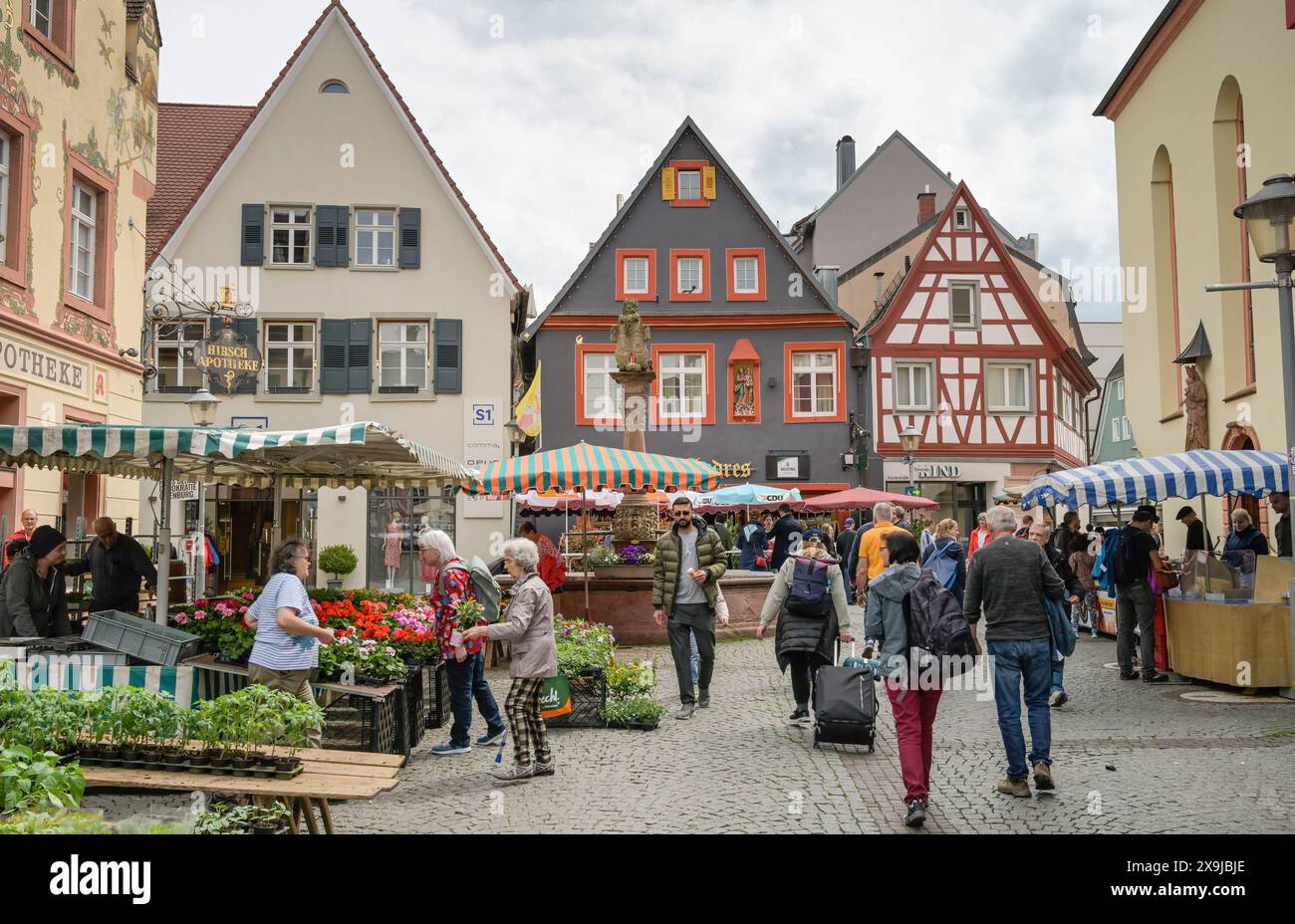 Menschen, Straßenszene, Fußgängerzone, Fischmarkt, Offenburg, Baden-Württemberg, Deutschland Stockfoto