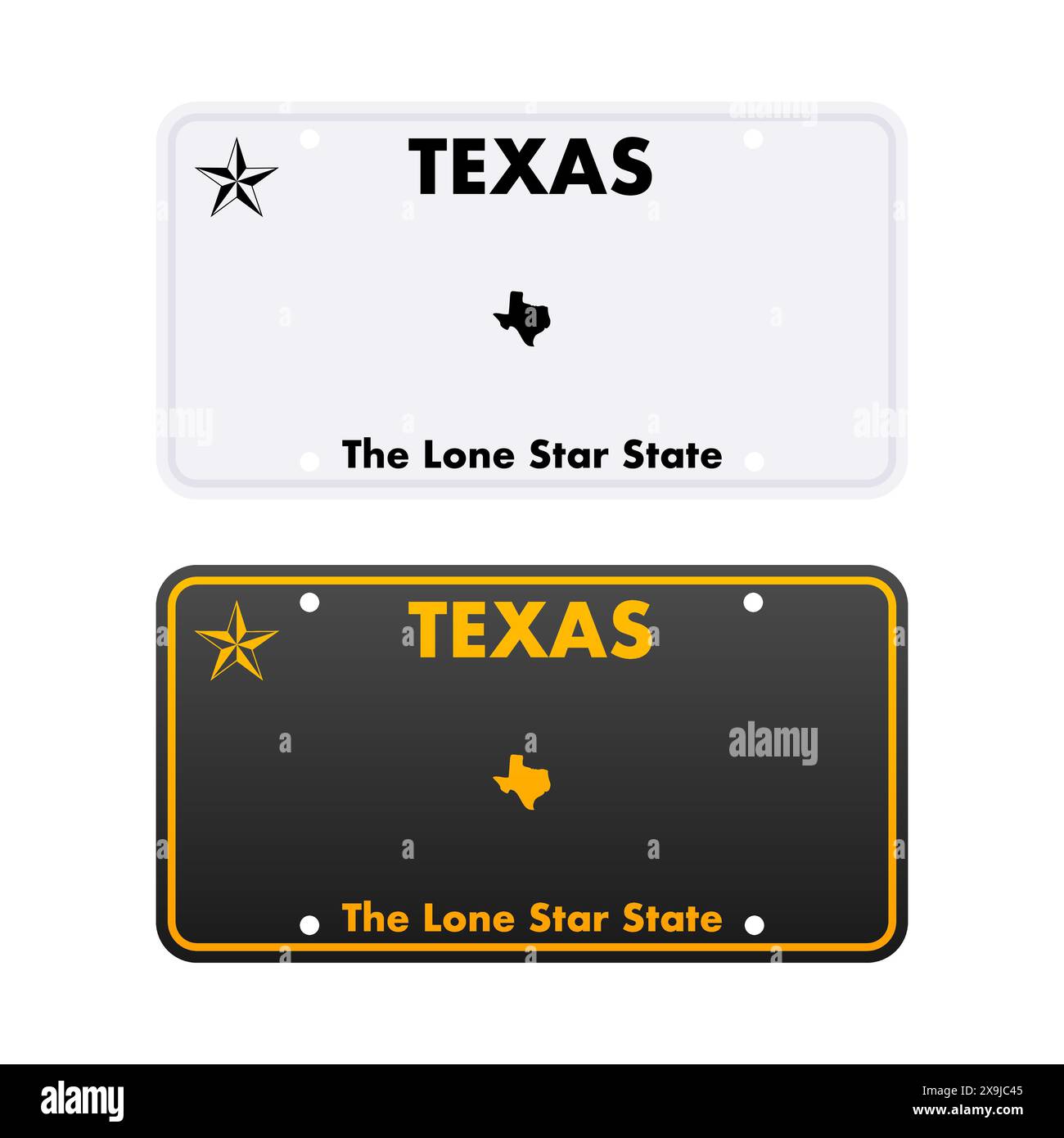 Nummernschild aus Texas. Autokennzeichen. Abbildung des Vektormaterials Stock Vektor