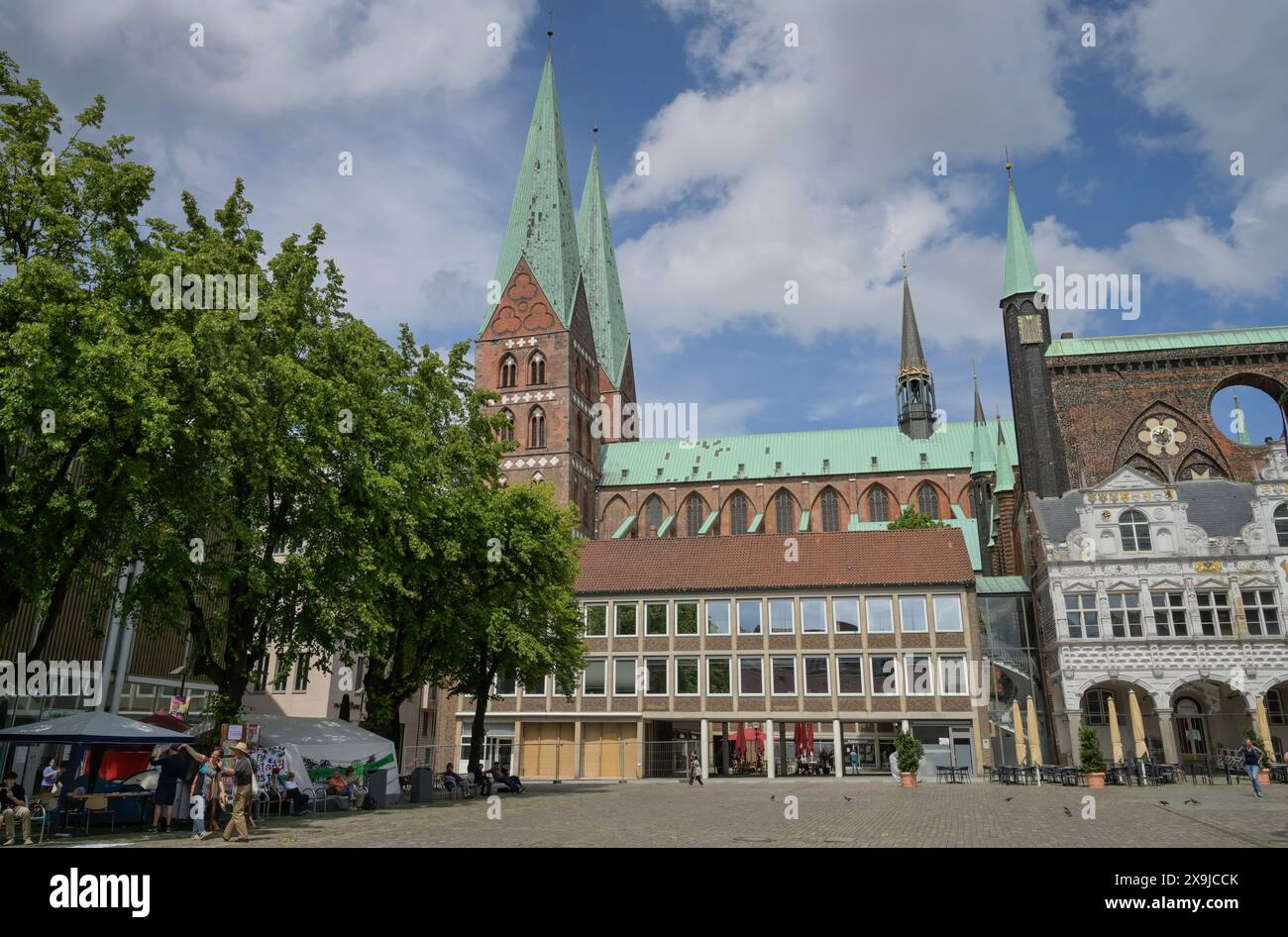 St. Marien Kirche, Markt, Lübeck, Niedersachsen, Deutschland Stockfoto