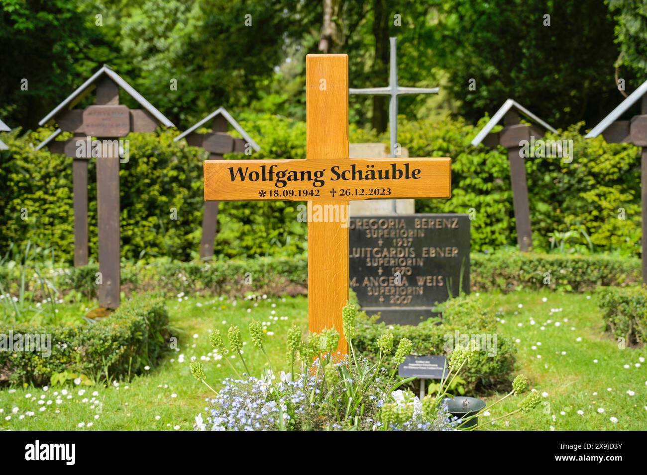 Grab von Wolfgang Schäuble, Waldbachfriedhof, Offenburg, Baden-Württemberg, Deutschland Stockfoto