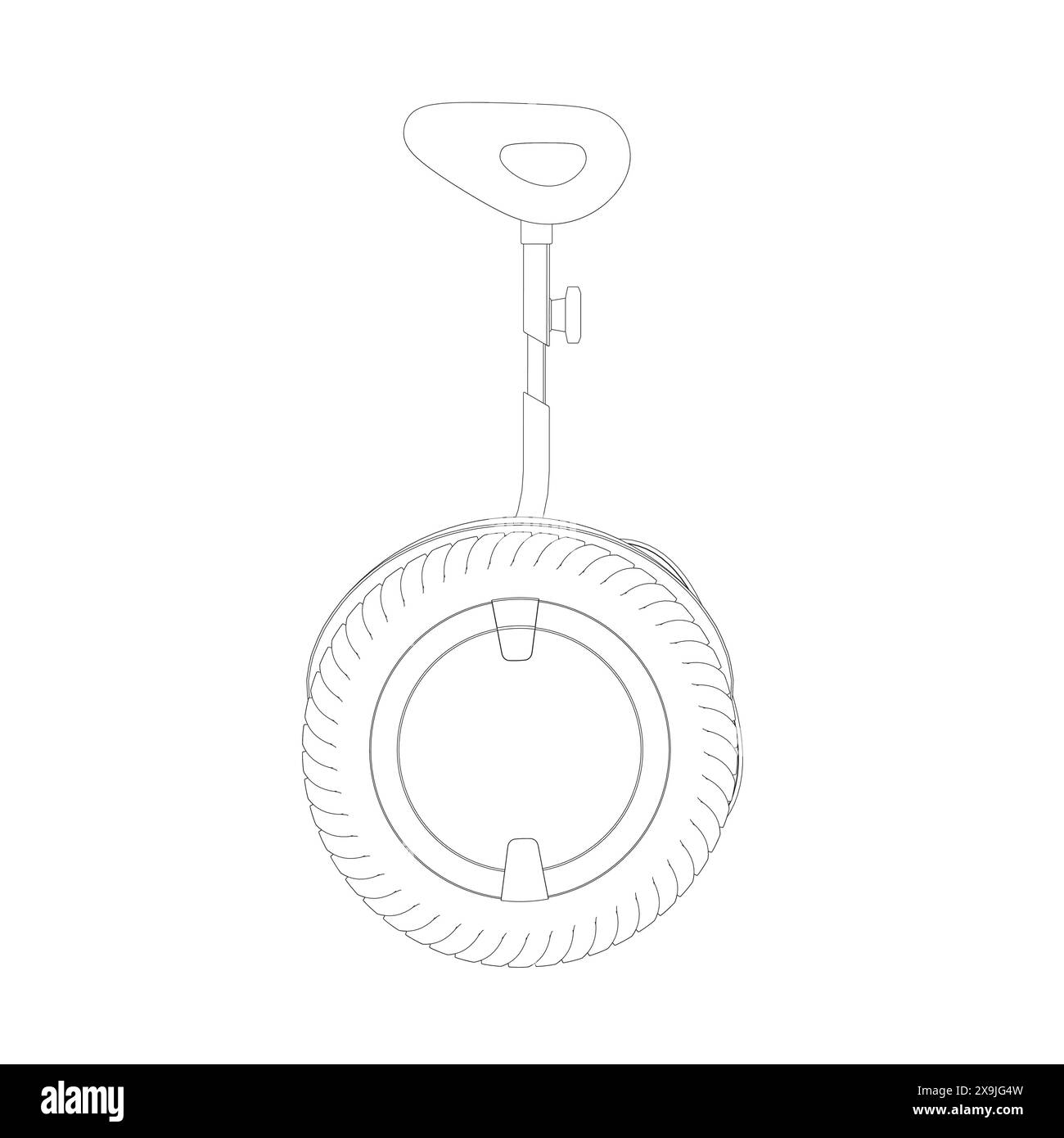 Kontur Gyroscooter Mini Segway Vektor Illustration. Cartoon isolierte persönliche elektrische intelligente Segway-Transport, modernes umweltfreundliches Fahrzeug mit Batterie und TW Stock Vektor