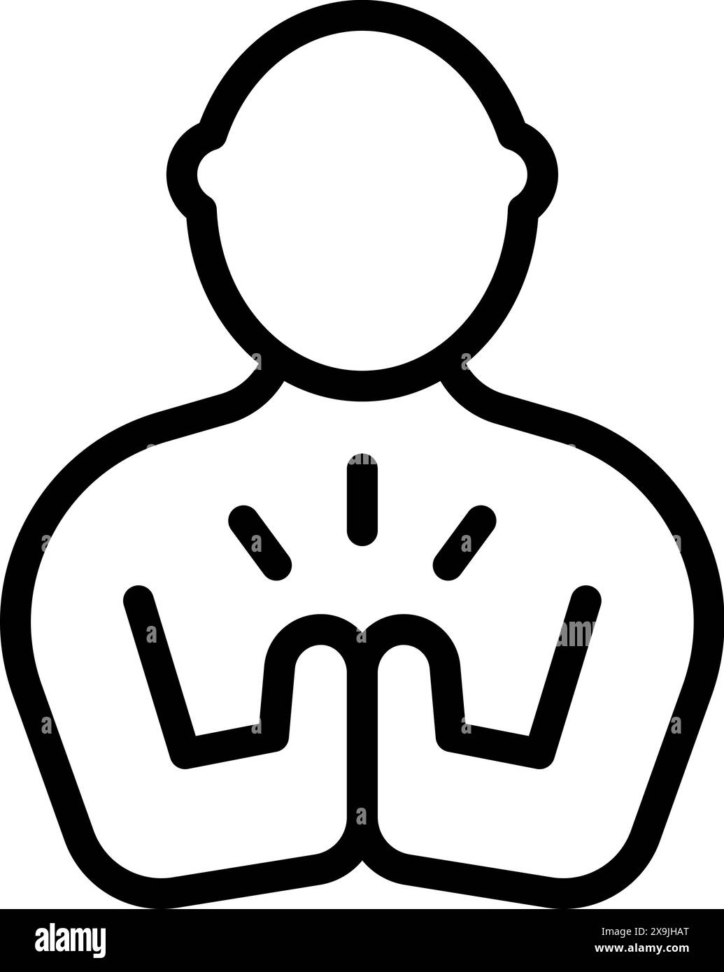 Minimalistische Linienzeichnung einer Person in Meditationsposition Stock Vektor