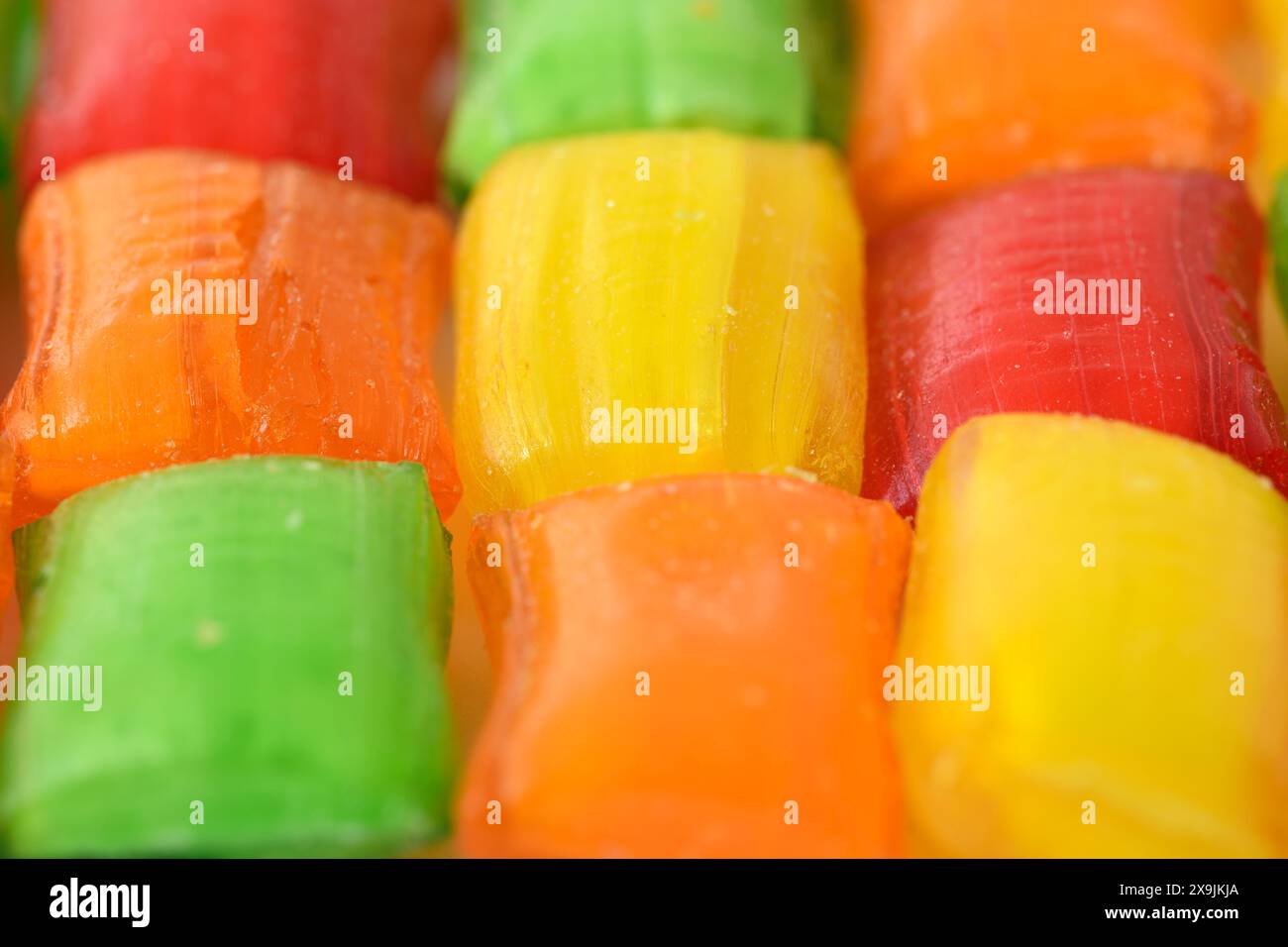 Zuckerfreie Süßigkeiten mit Fruchtgeschmack Stockfoto