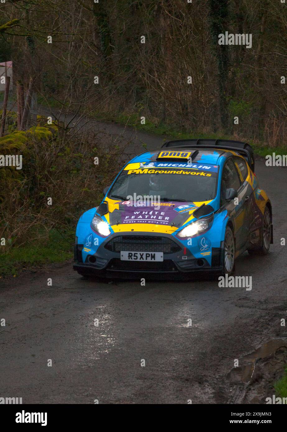 23/03/2024 Littledale Lancaster Ford Fiesta R5 blau 1600 W 31 Paul Murro & Tom Murphy Northwest Etappen der British Rally Championships Stockfoto