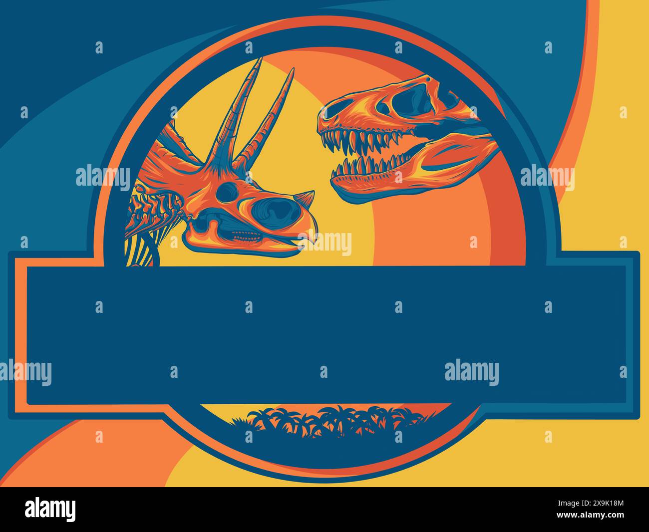 vektordarstellung des Dinosaurier-Skelett-Logos des jurassic Park Stock Vektor