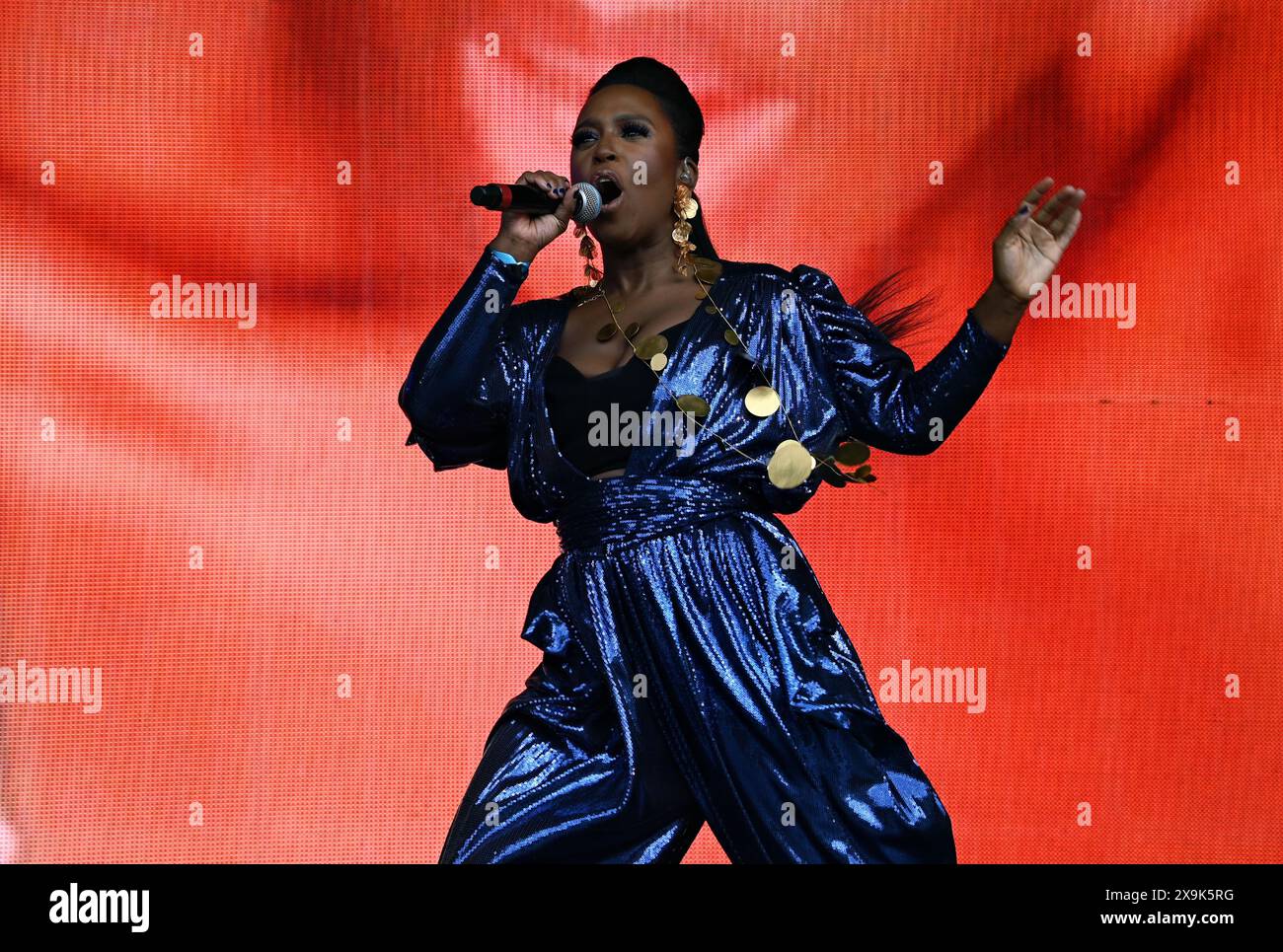 Brockwell Park, London, Großbritannien. Juni 2024. Michelle Gayle tritt in der Hayu Arena im Mighty Hoopla 2024 Day 1 - Pop Music Festival in London auf. Quelle: Siehe Li/Picture Capital/Alamy Live News Stockfoto