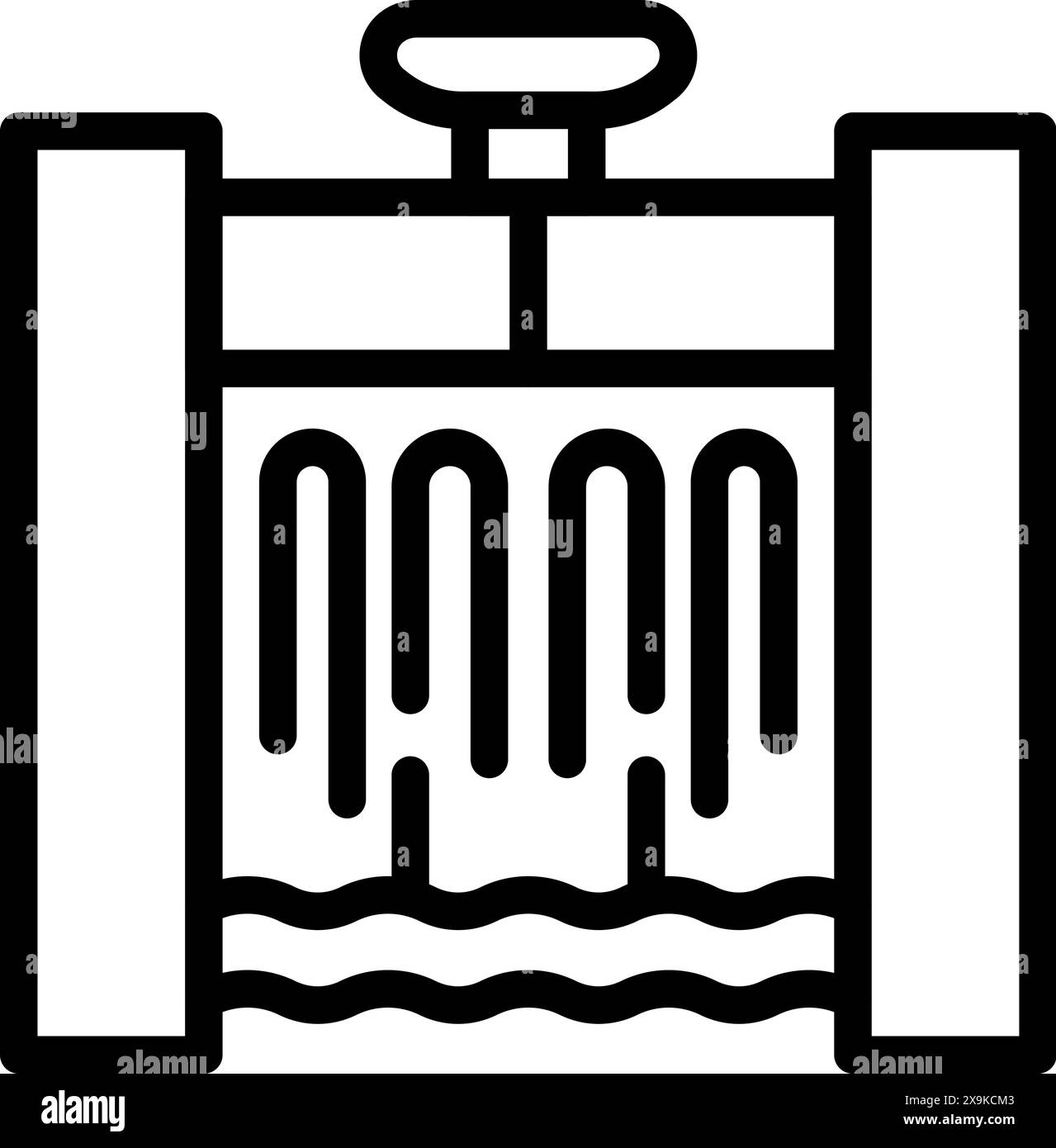 Legendäre Wasserfreisetzung für die Wasserkrafterzeugung und das Management der ökologischen Nachhaltigkeit Stock Vektor
