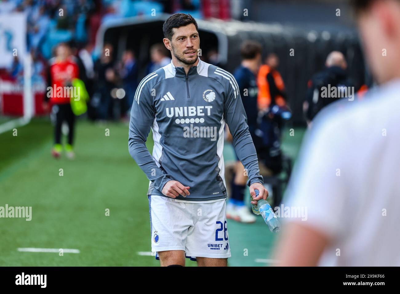 Kopenhagen, Dänemark. 31. Mai 2024. Scott McKenna vom FC Kopenhagen vor dem UECL-Play-off-Spiel zwischen dem FC Kopenhagen und dem Randers FC in Parken in Kopenhagen. (Foto: Gonzales Foto - Rune Mathiesen). Stockfoto