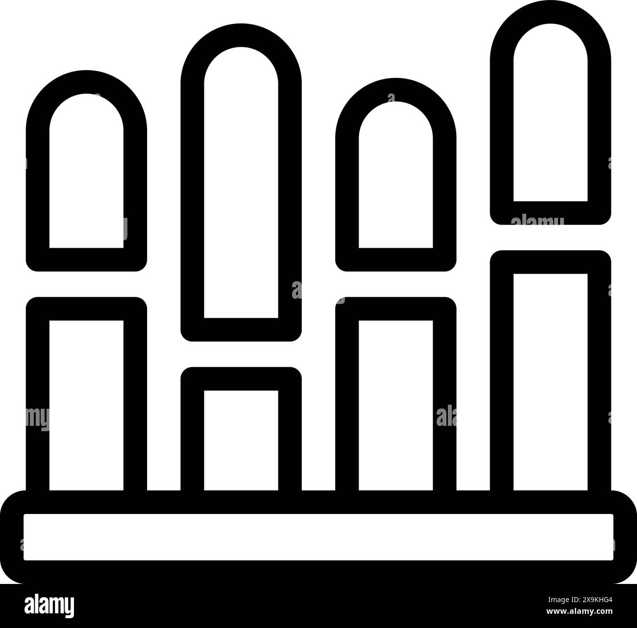 Vereinfachte Vektorsymboldarstellung eines Balkendiagramms, ideal für Geschäfts- und Finanzkonzepte Stock Vektor